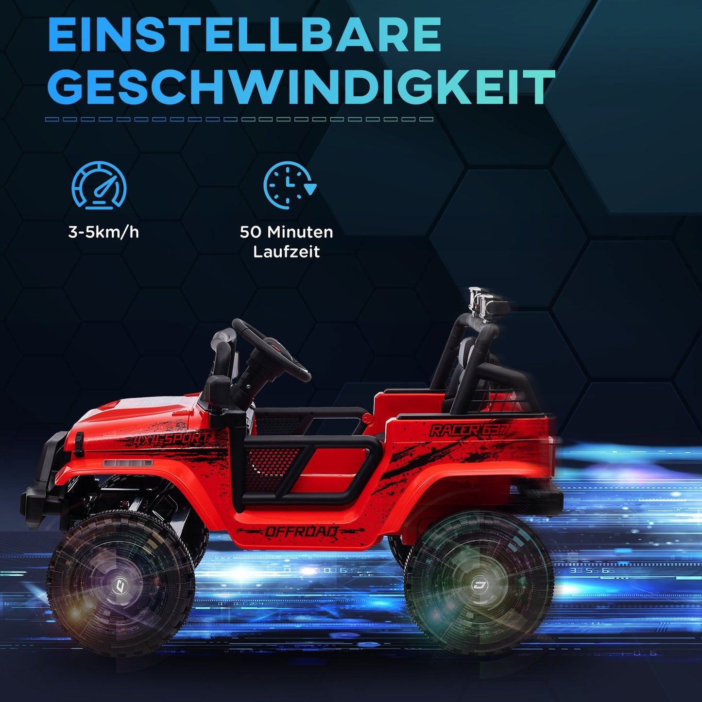 12V electric car for children, terrain with music and remote control