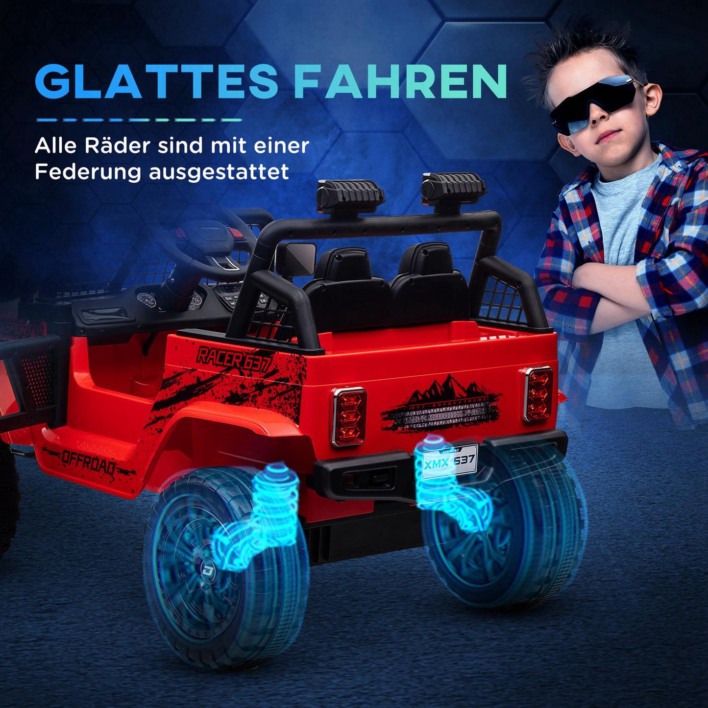 12V electric car for children, terrain with music and remote control