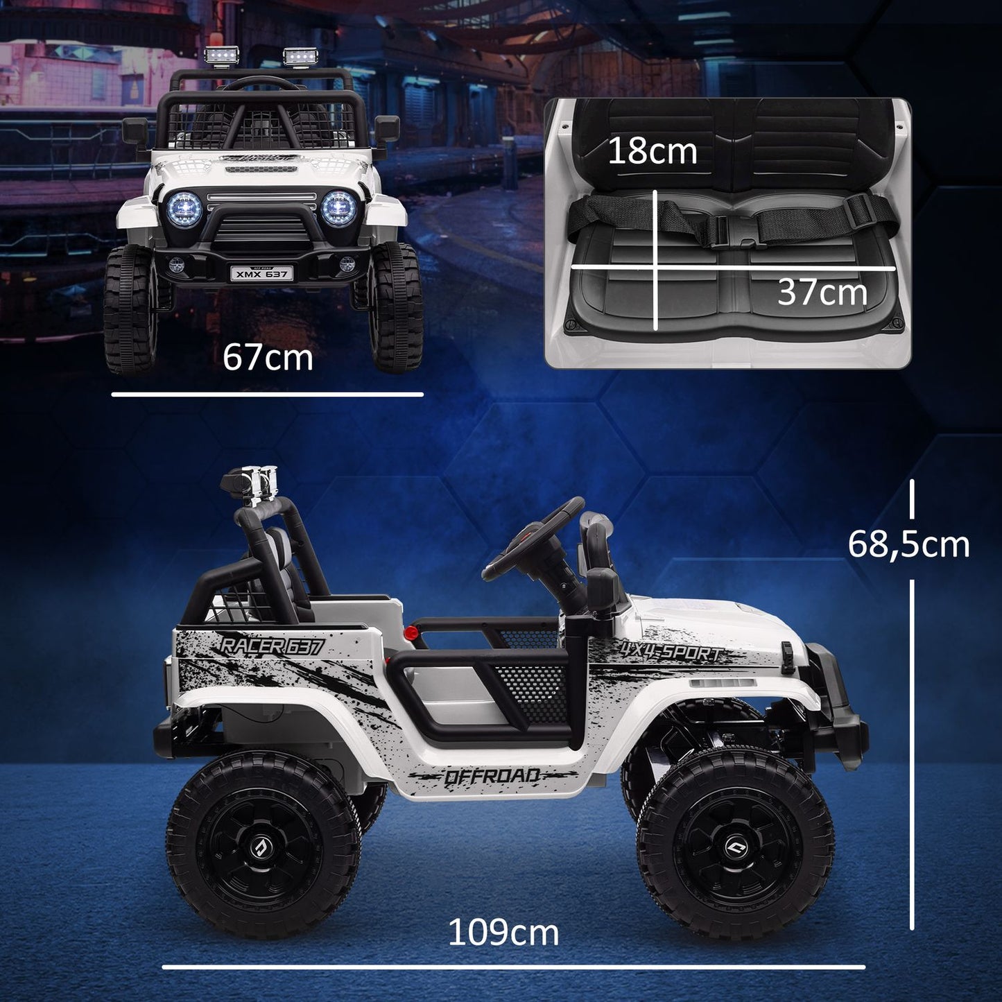 Electric children's car 12V - off-road, music, remote control