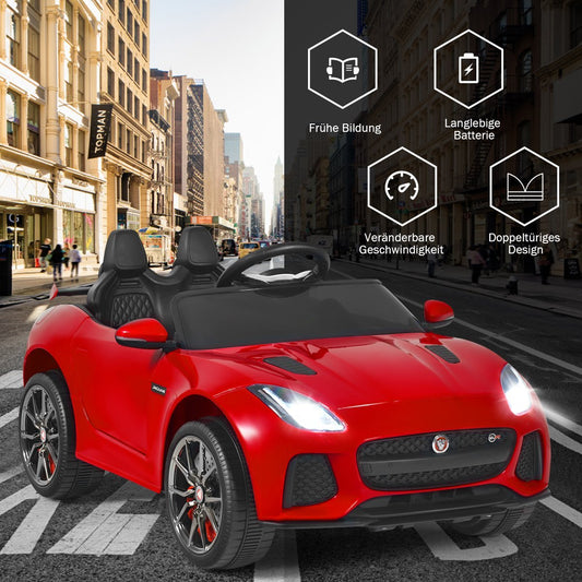 Electric children's car with stories & music & horn & headlights 12V children's vehicle with 2.4G remote control red