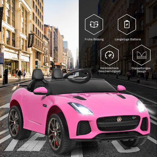 Electric children's car with stories & music & horn & headlights & 2.4G remote control pink