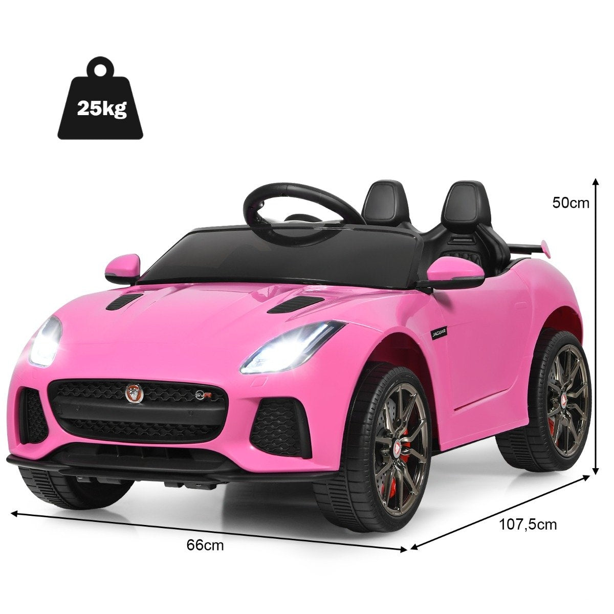 Electric children's car with stories & music & horn & headlights & 2.4G remote control pink
