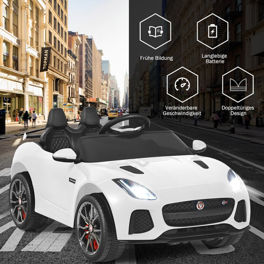 Electric children's car with stories & music & horn & headlights & 2.4G remote control white
