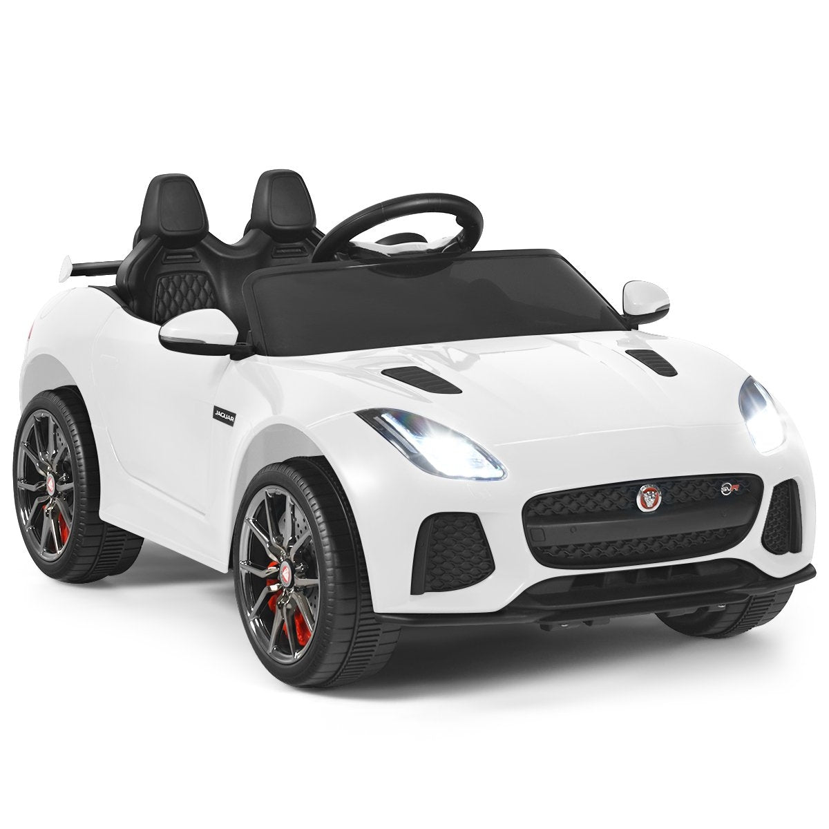 Electric children's car with stories & music & horn & headlights & 2.4G remote control white