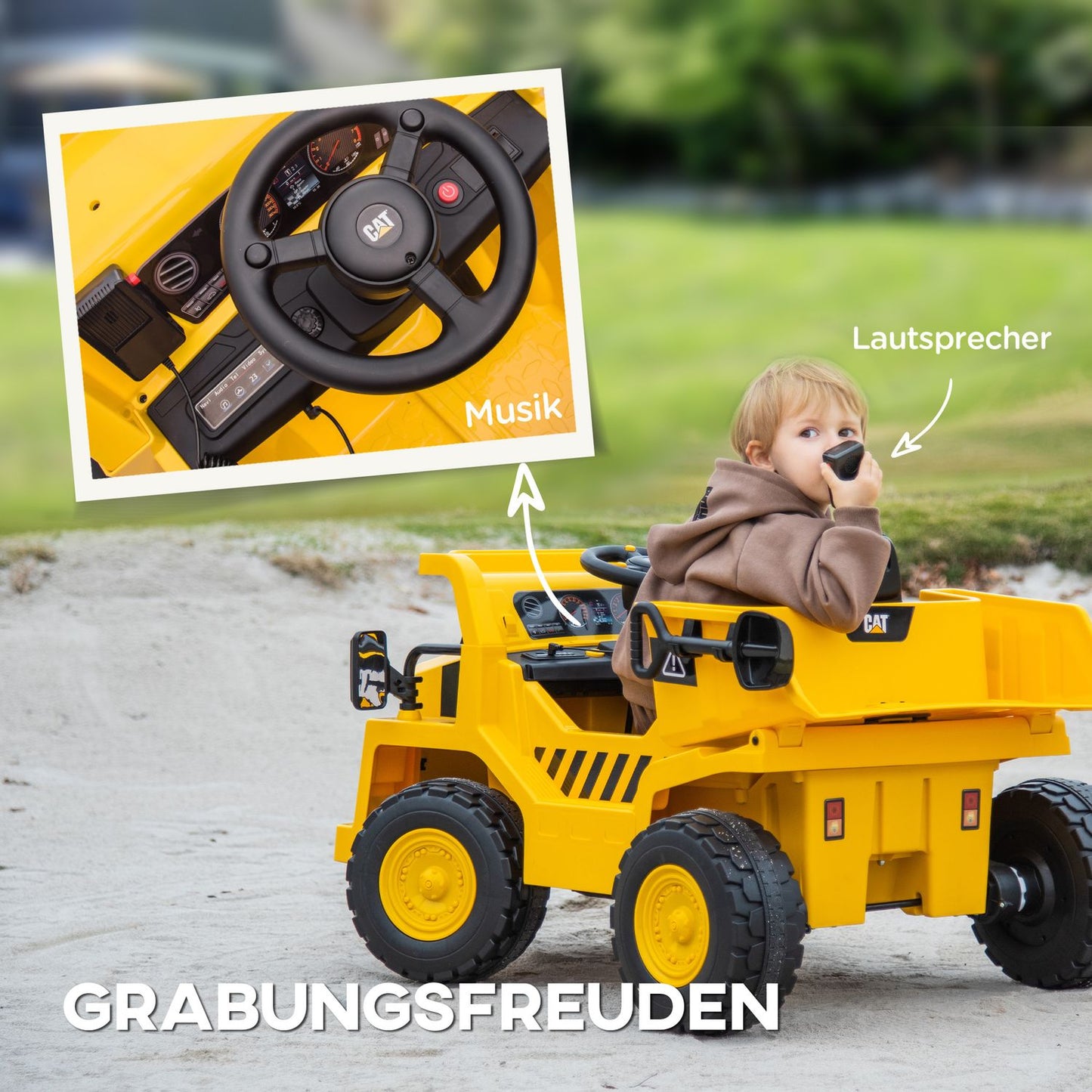 Electric excavator for children with remote control, bucket and lights, 3-7 years