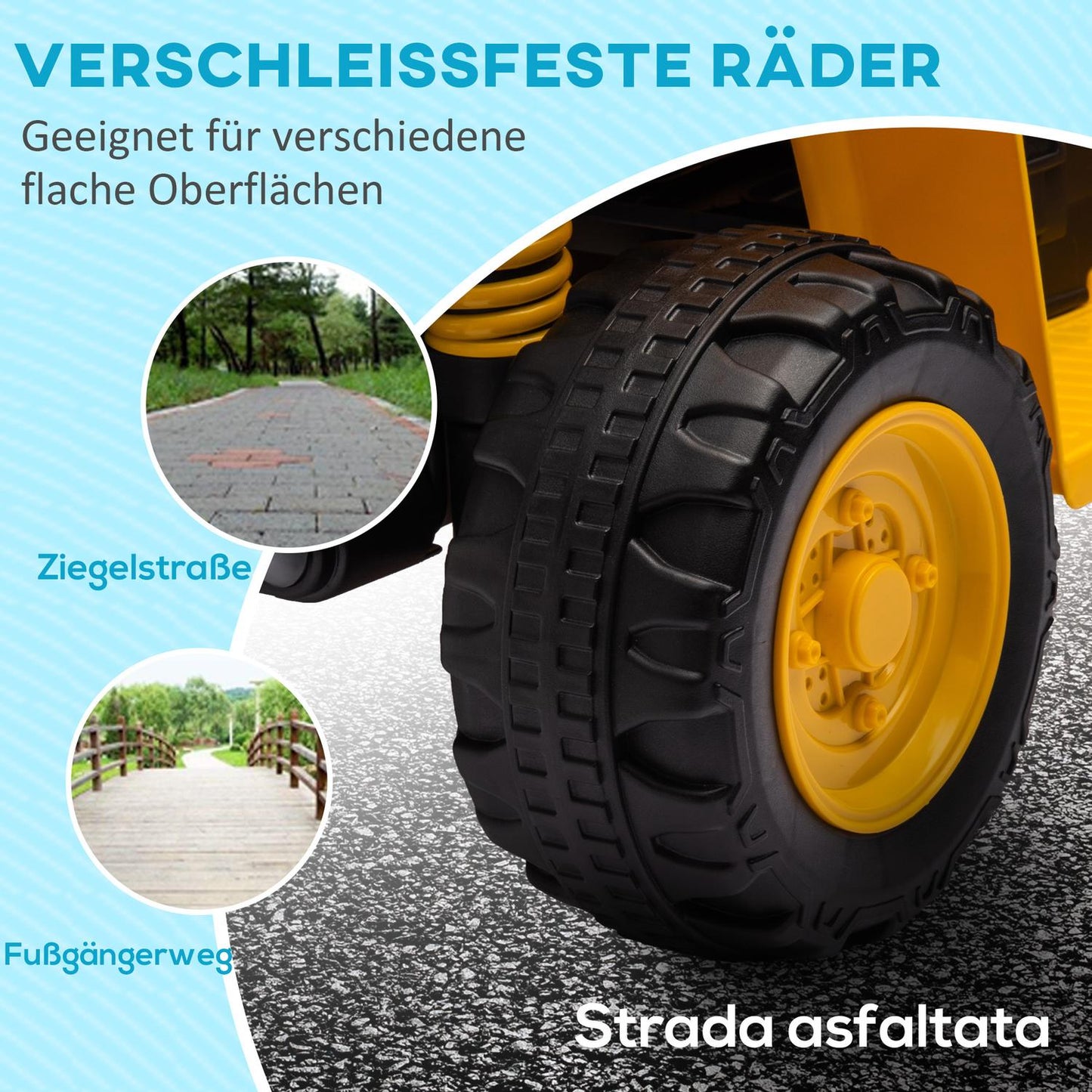 Electric quad bike for children, 6V with horn & headlights, yellow