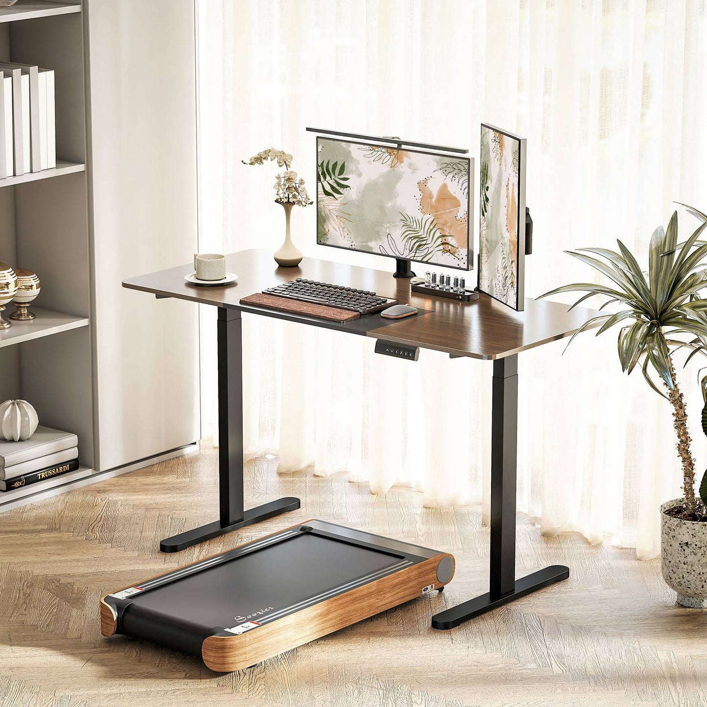 Height-Adjustable Electric Desk Frame, Steel, Black