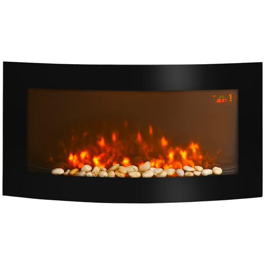 Modern wall electric fireplace - 89.2 x 13.5 x 48cm