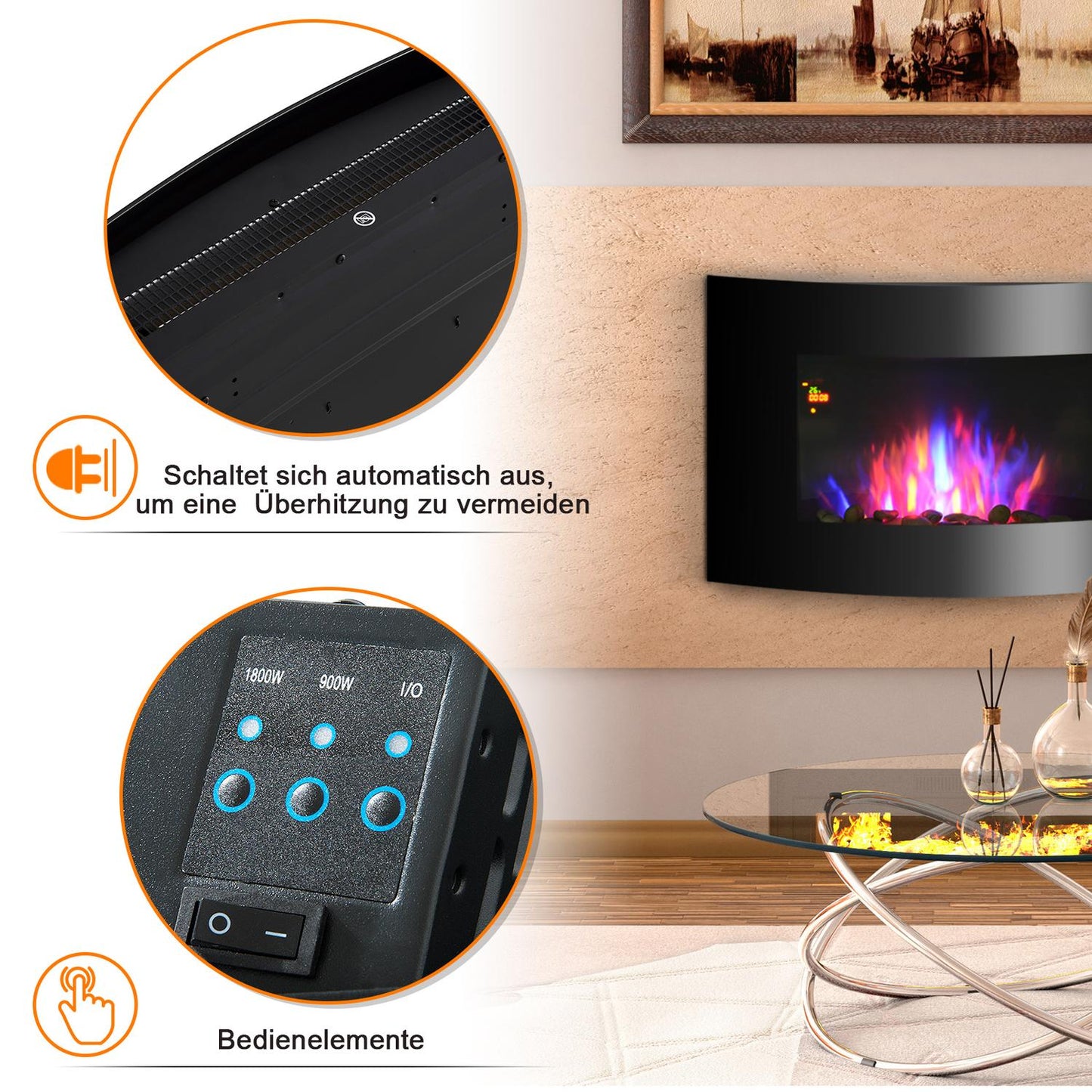 Electric stove, 2 power levels, black stainless steel