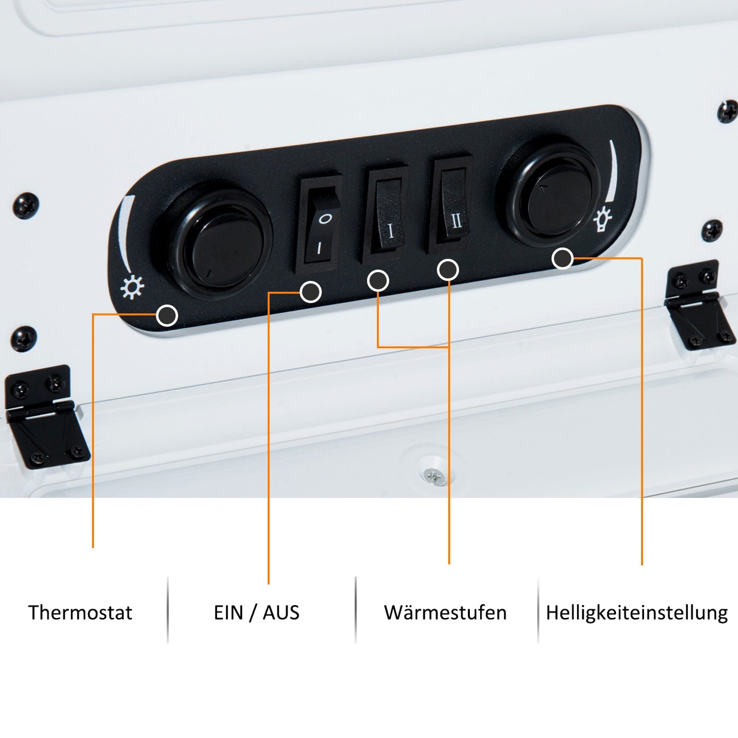 Electric stove, 950/1850W, Flame effect, White