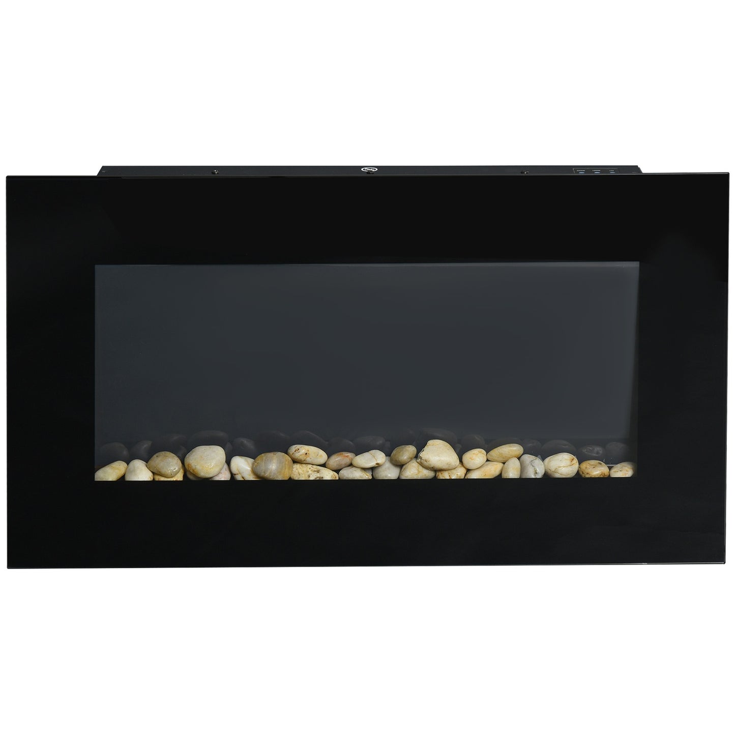 Electric wall fireplace, Remote control, LED Flame, Black