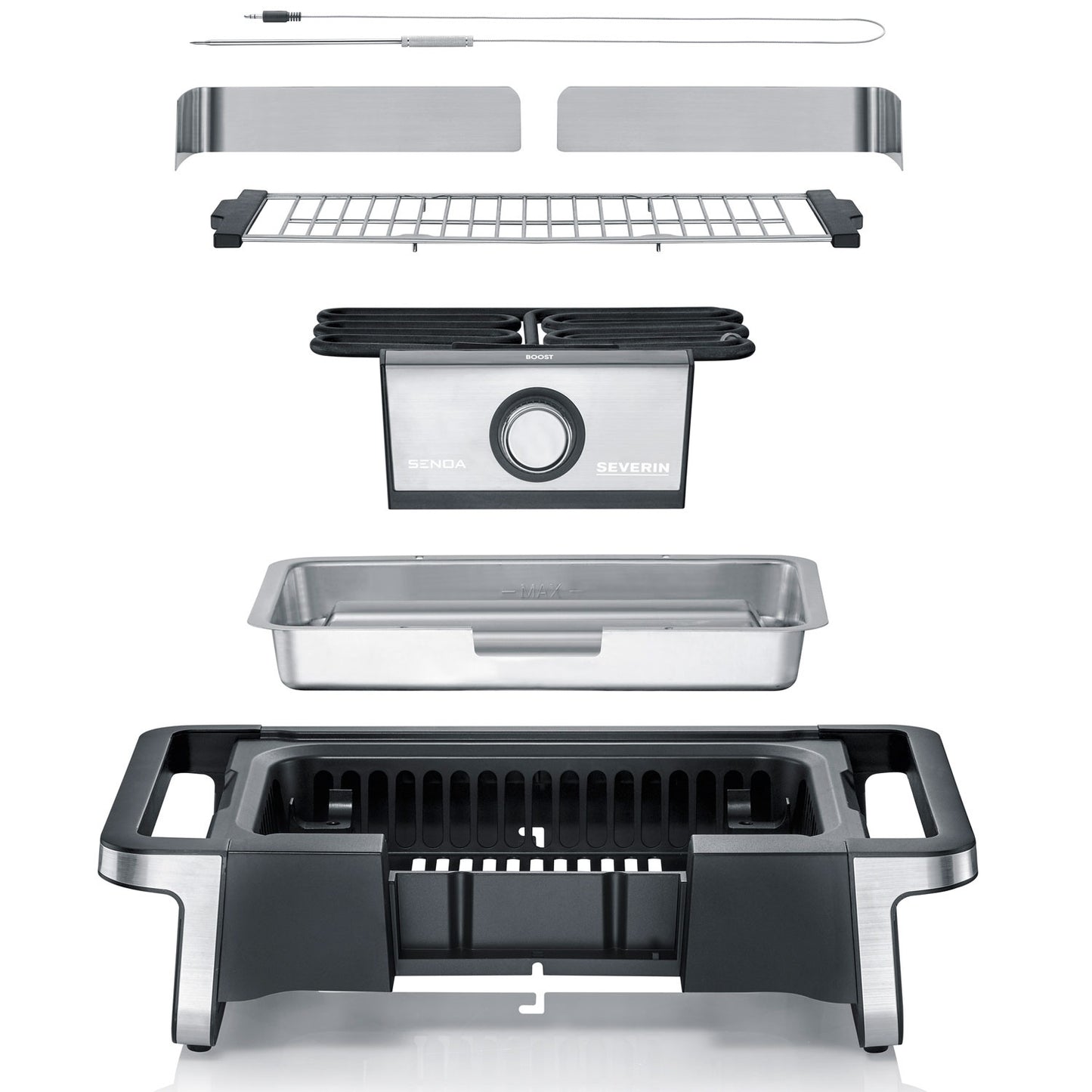 Electric grill with legs 500°C Senoa digital PG8118