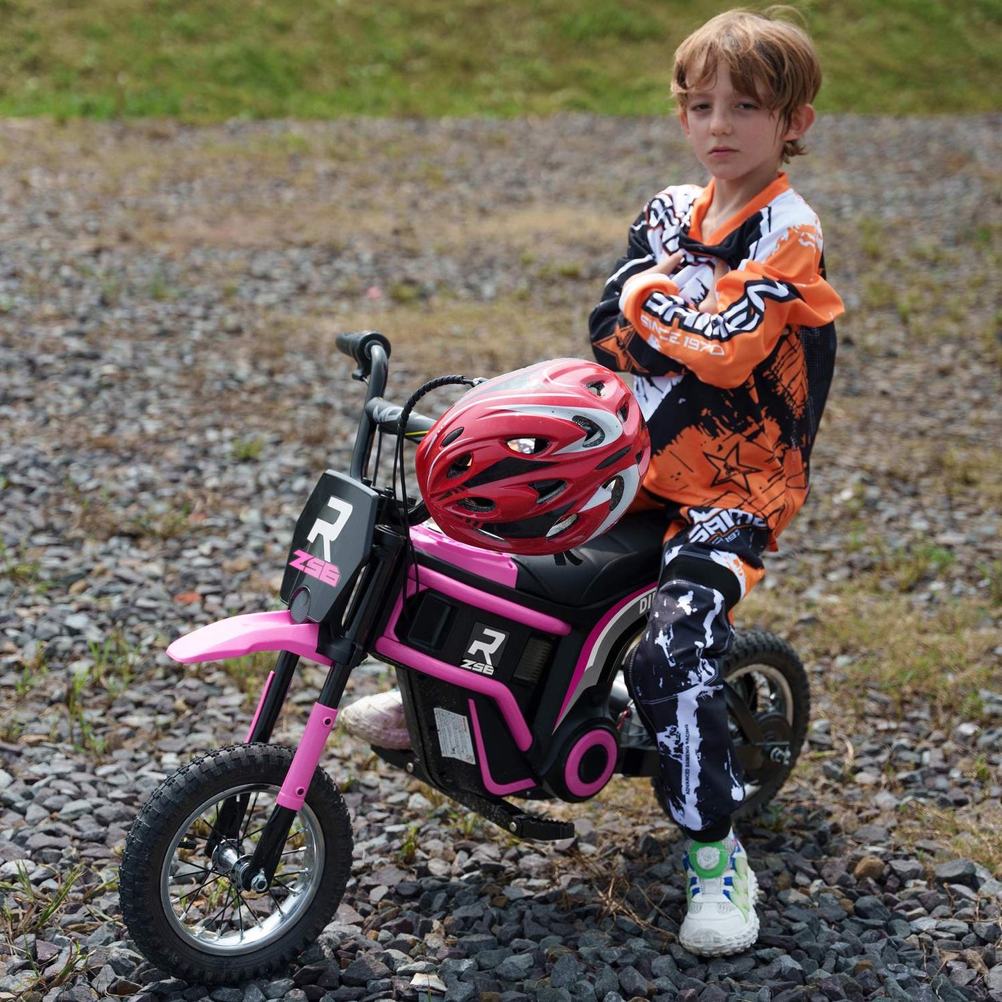 Kids' Electric Motorcycle, 24V, Ages 8-12, Pink