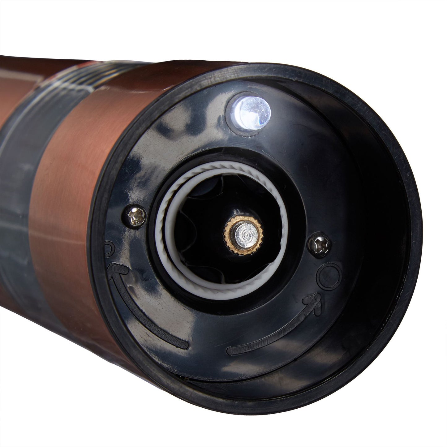 Electric pepper grinder in stainless steel