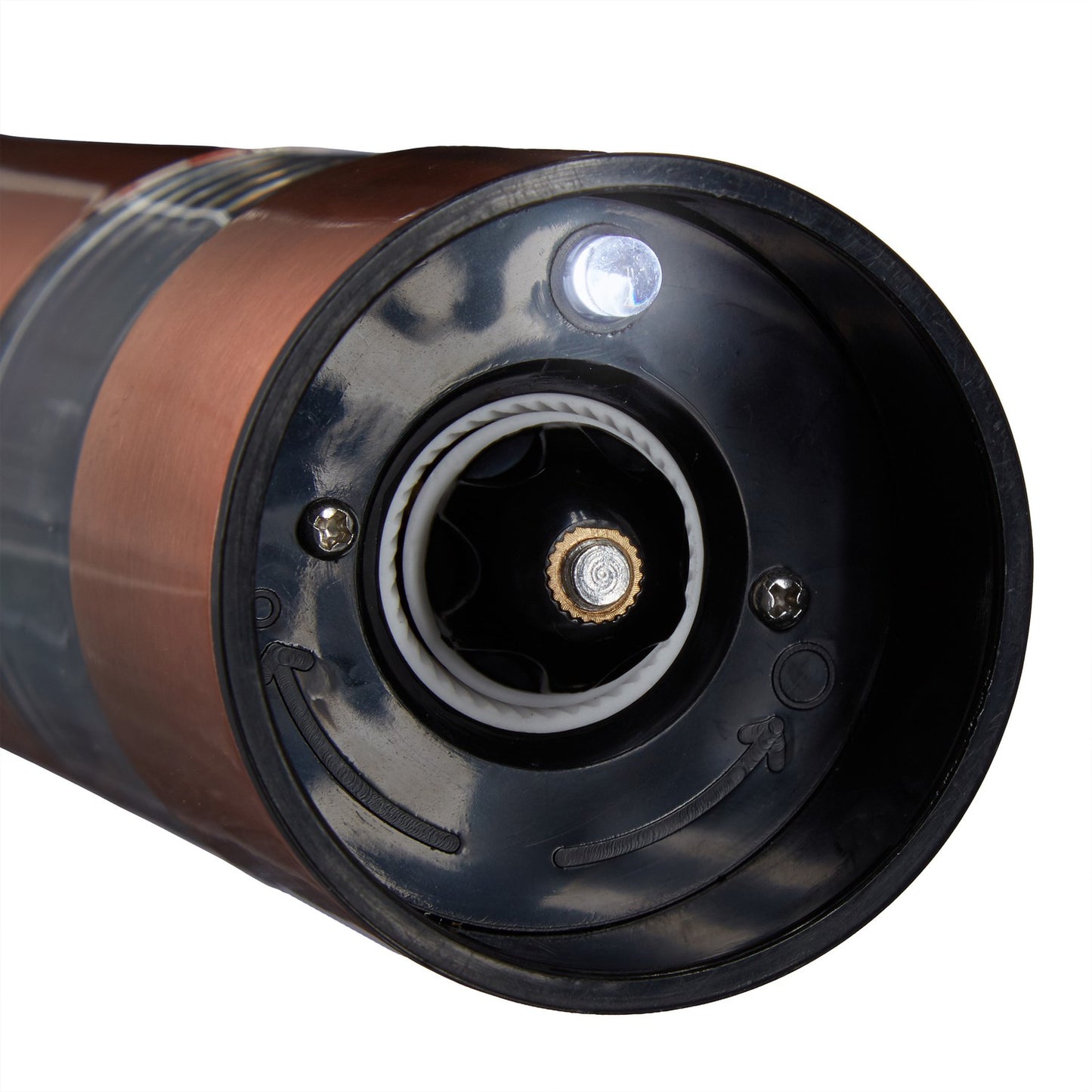 Electric pepper grinder in stainless steel