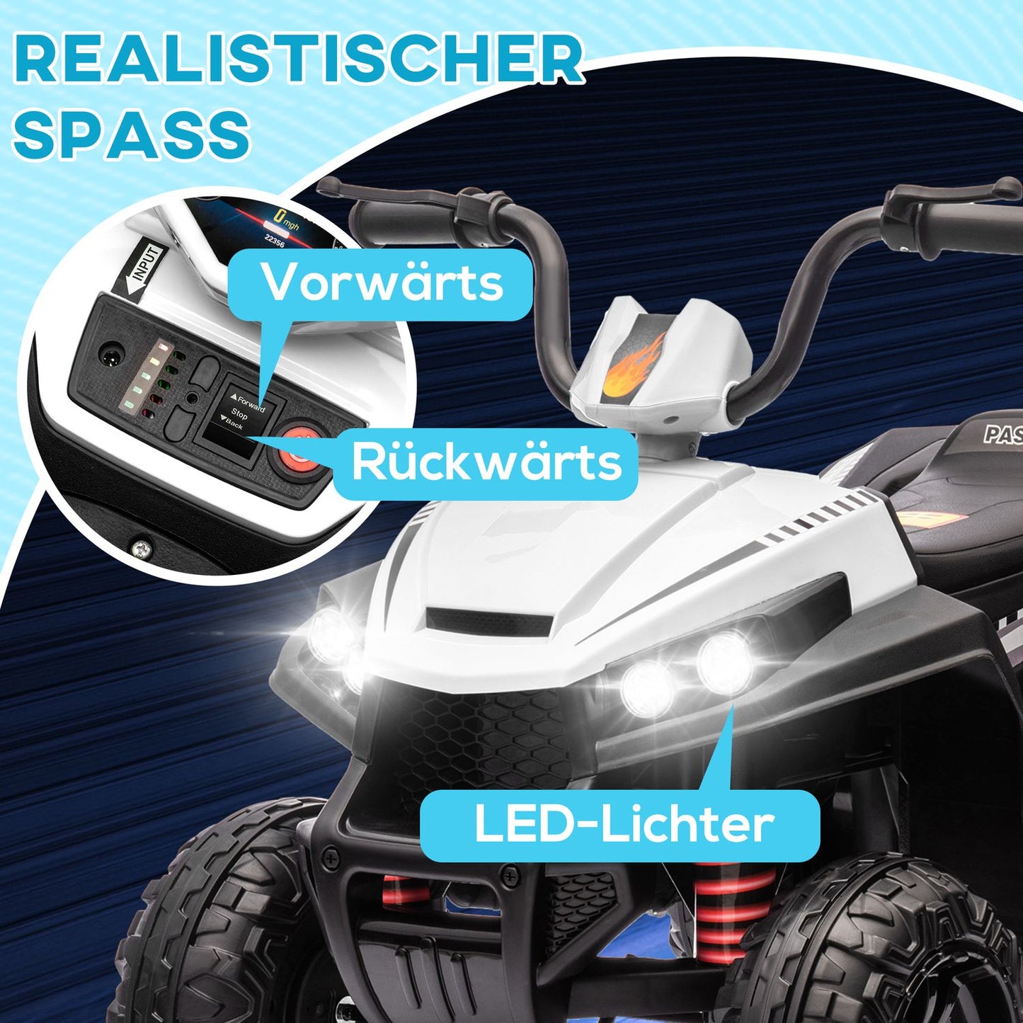 12V Kids Electric Quad, metal, MP3, 3-5 years, 5 km/h