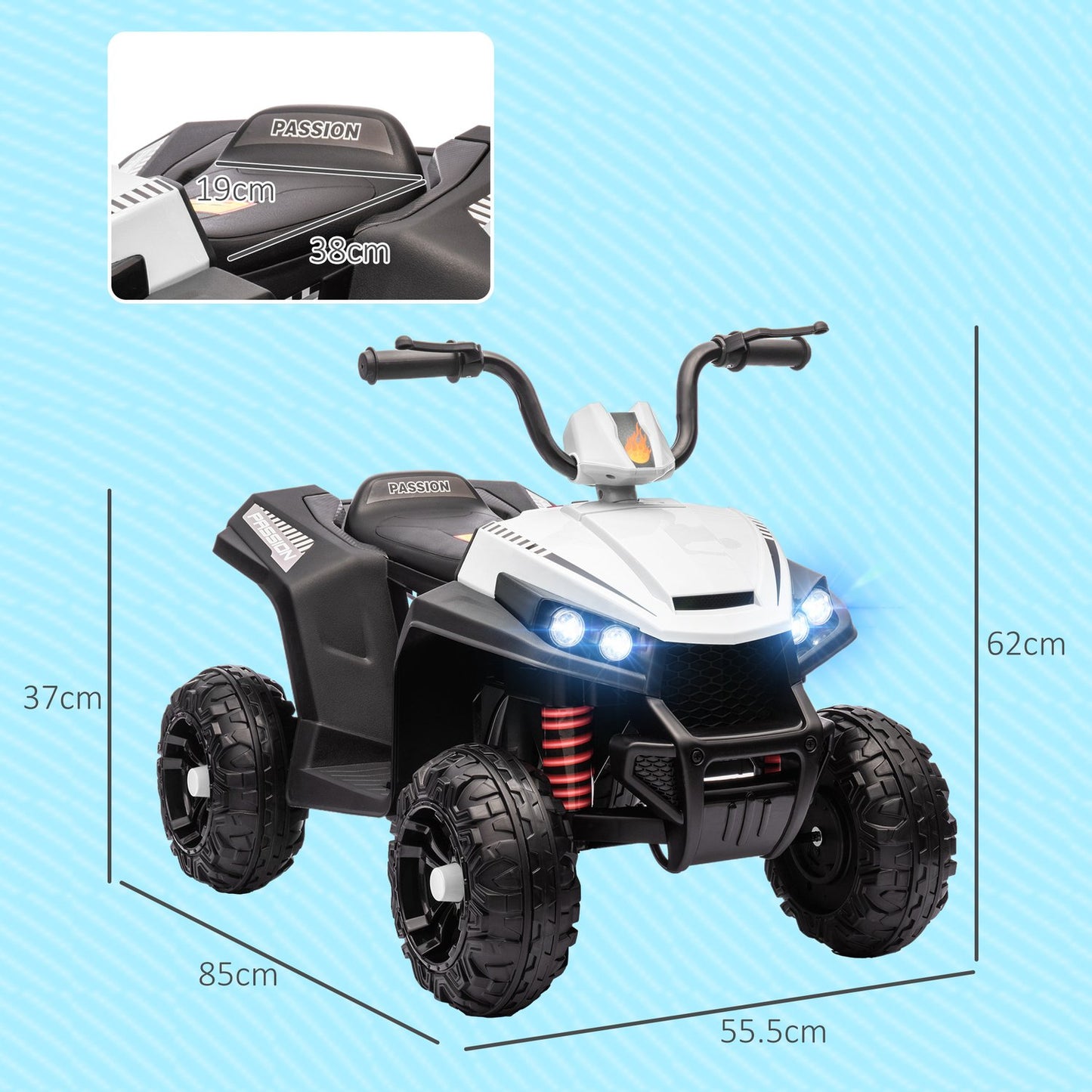 12V Kids Electric Quad, metal, MP3, 3-5 years, 5 km/h