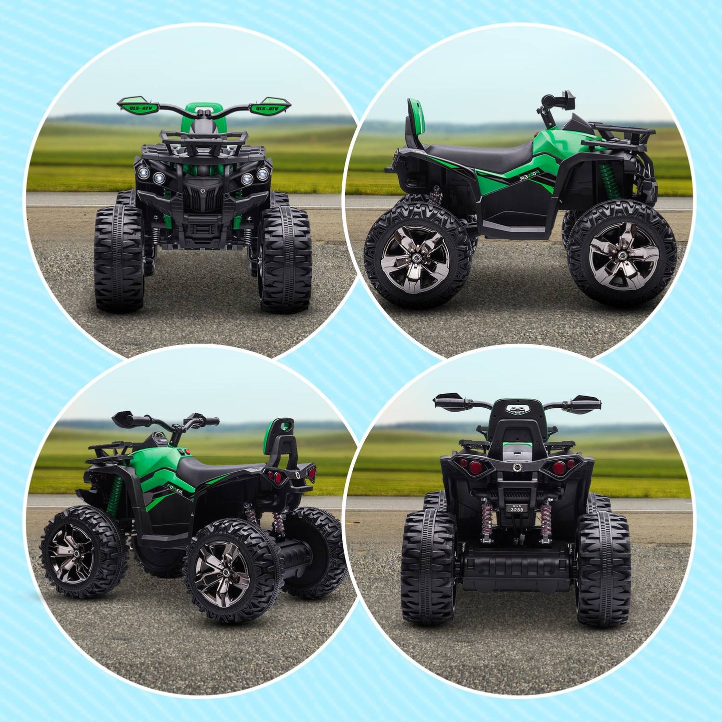 Electric quad bike for children, forward & backward, MP3 & headlights
