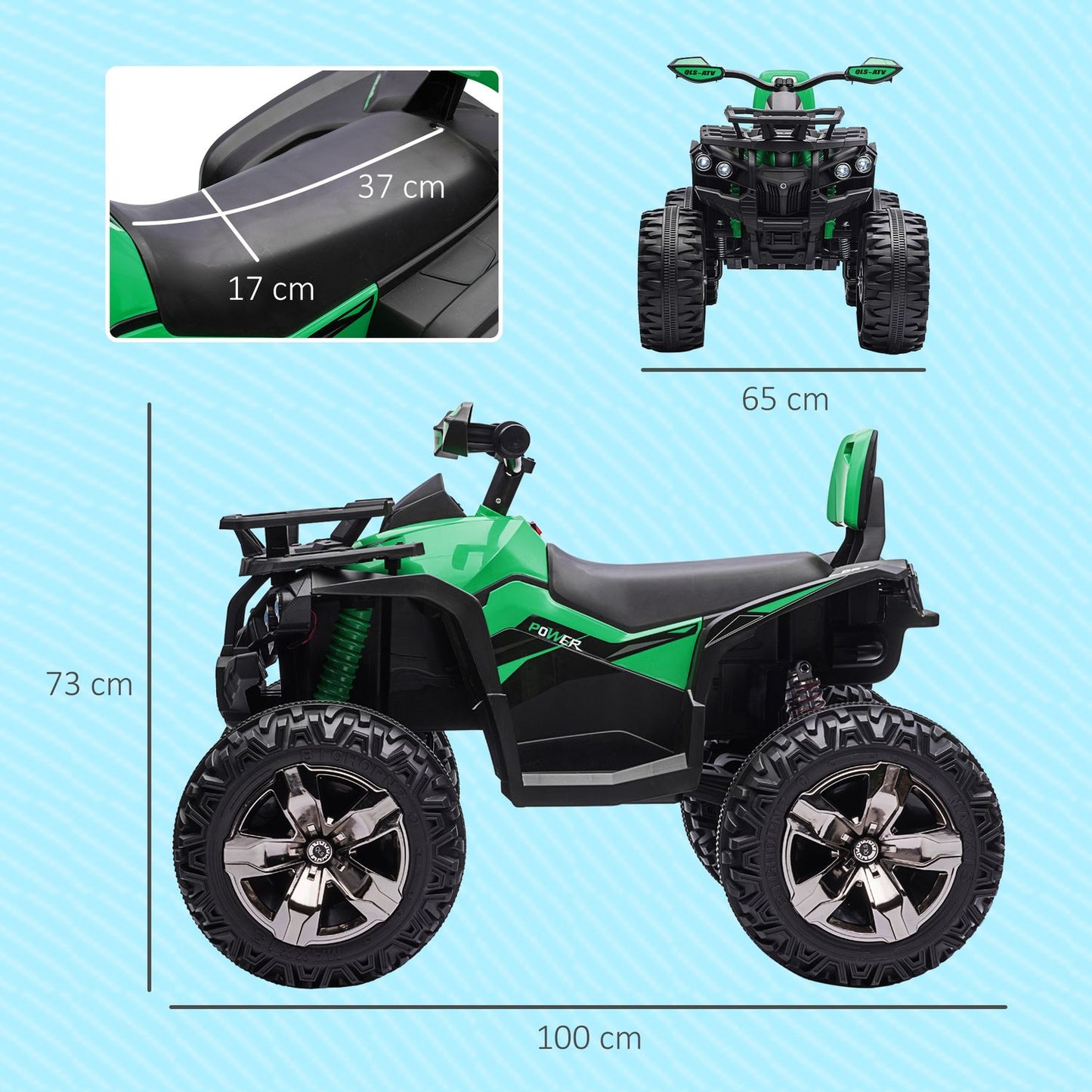 Electric quad bike for children, forward & backward, MP3 & headlights