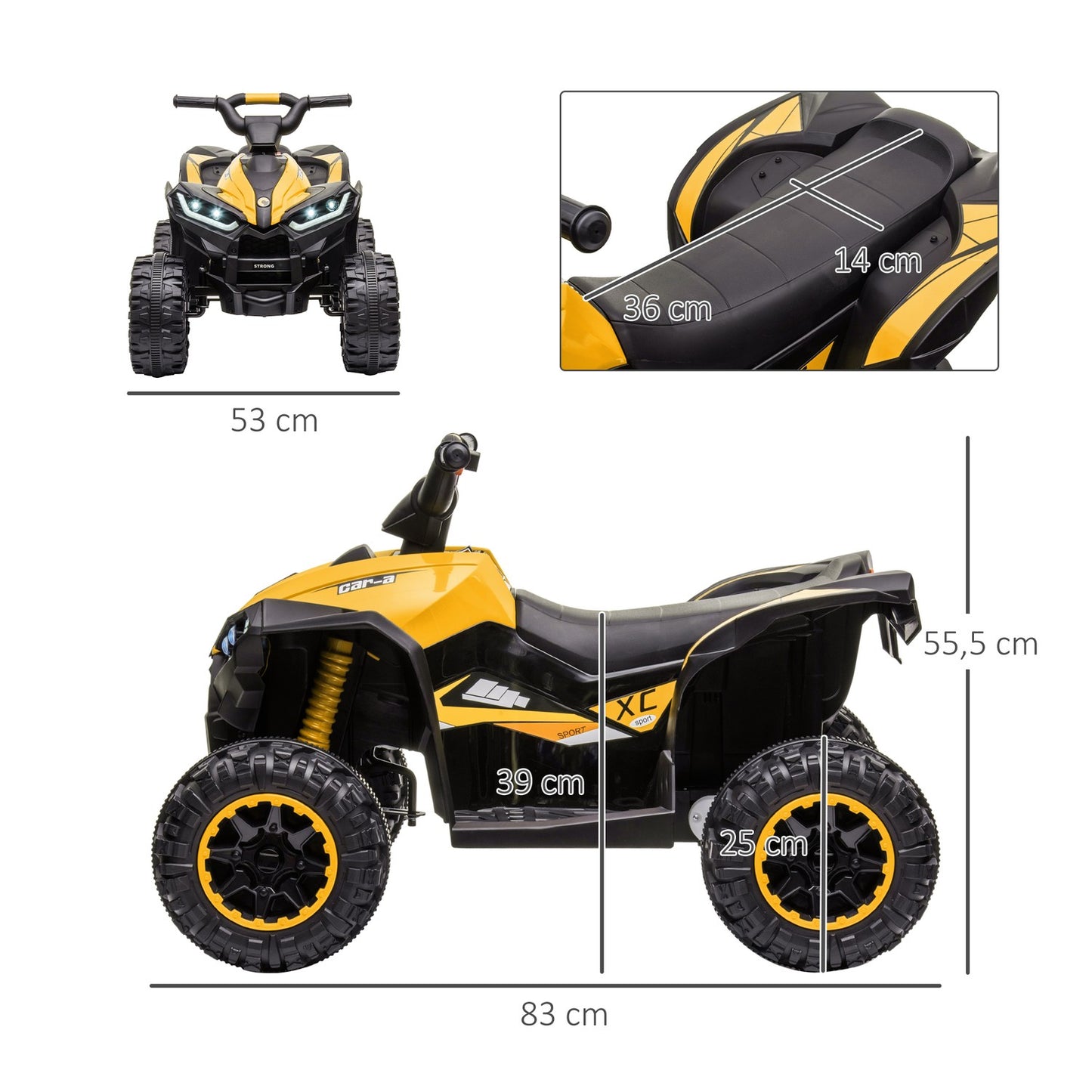 Electric quad bike for children with hill and MP3 player