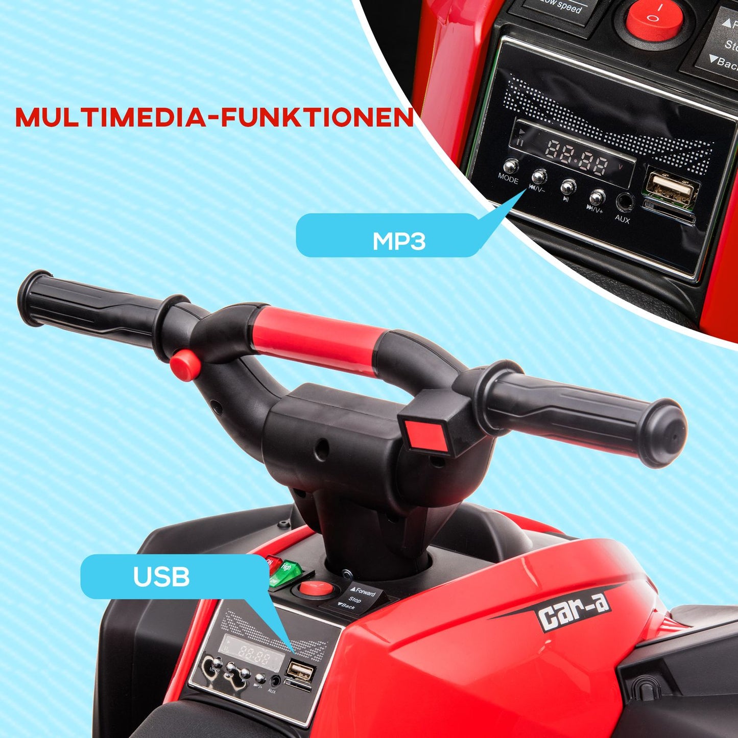 Electric Quad for kids with USB, MP3 and dual motors