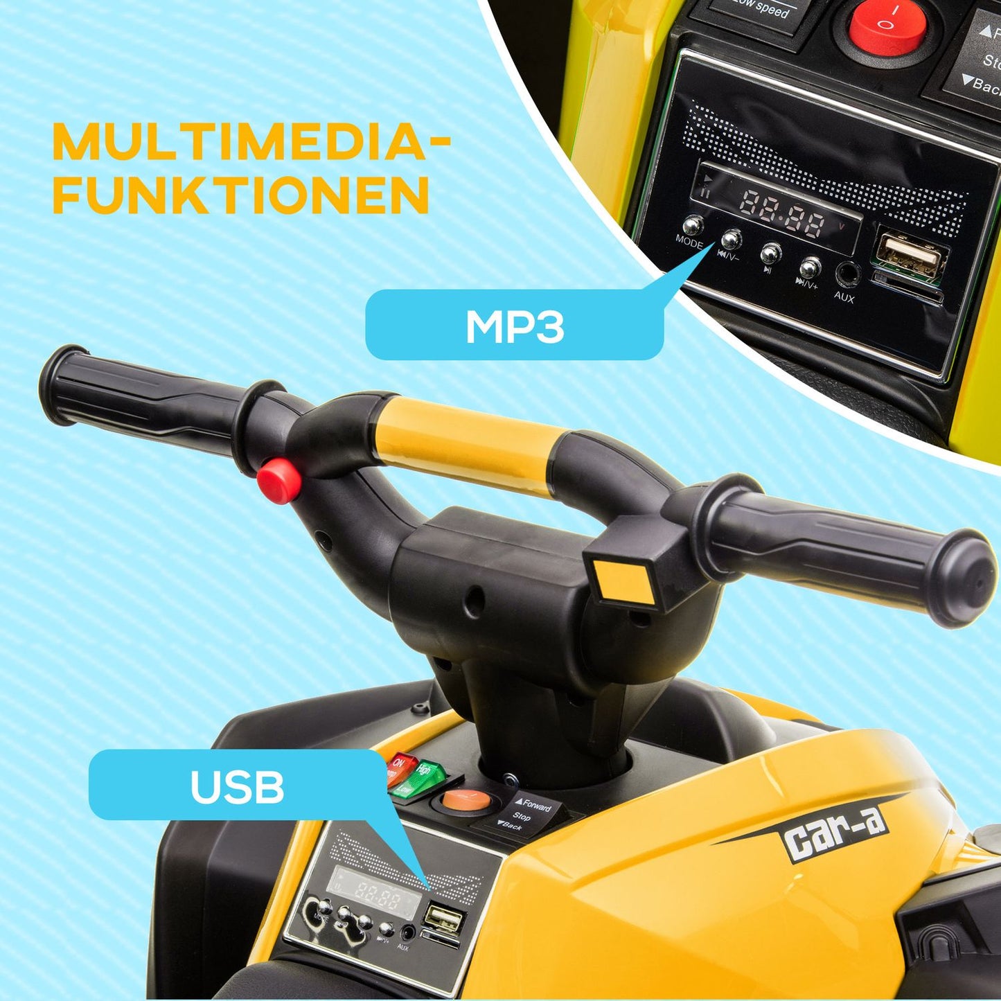 Electric quad bike for children with hill and MP3 player