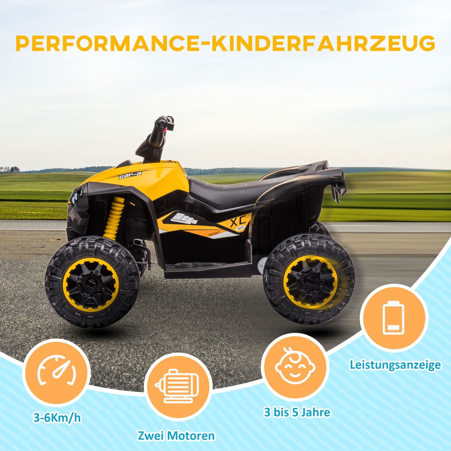 Electric quad bike for children with hill and MP3 player