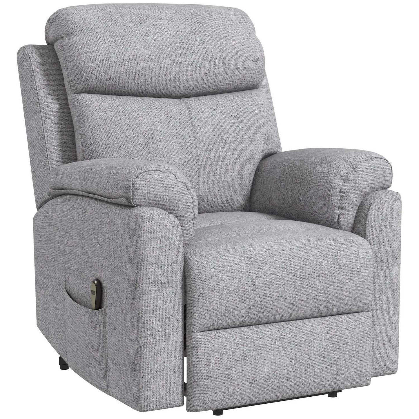 Electric recliner chair, recliner chair with stand-up aid, recliner chair with sleep function, linen look, 83 x 89 x 102 cm, grey