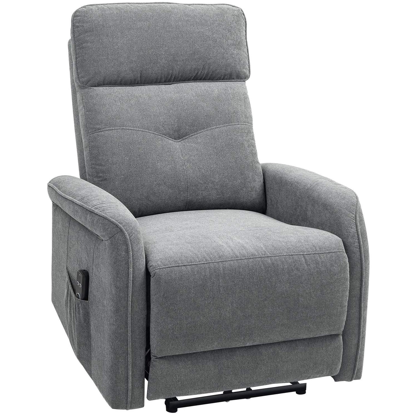 Reclining massage chair with heating & USB, dark grey