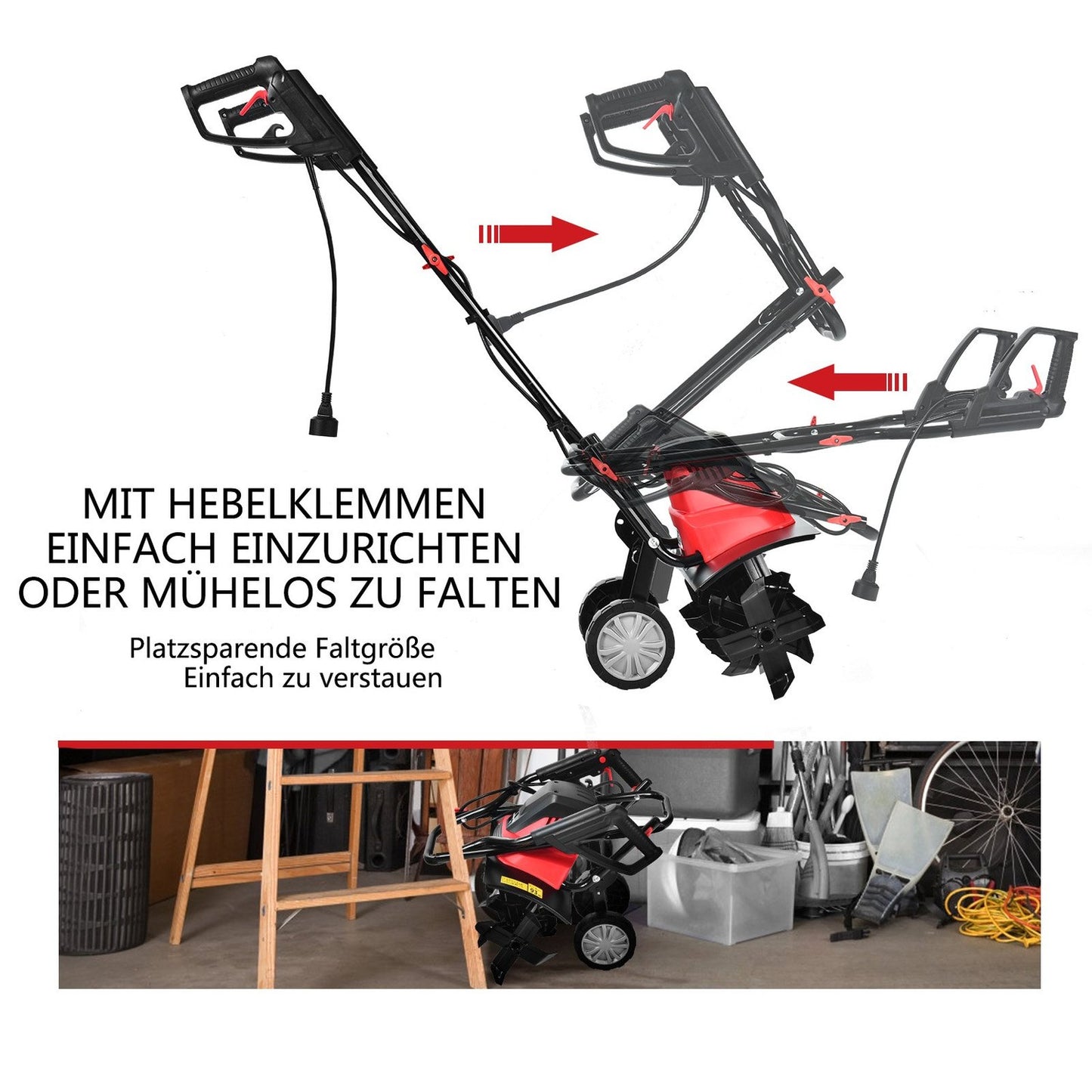 Electric tiller and cultivator mini cultivator electric tiller tiller garden tiller red and black