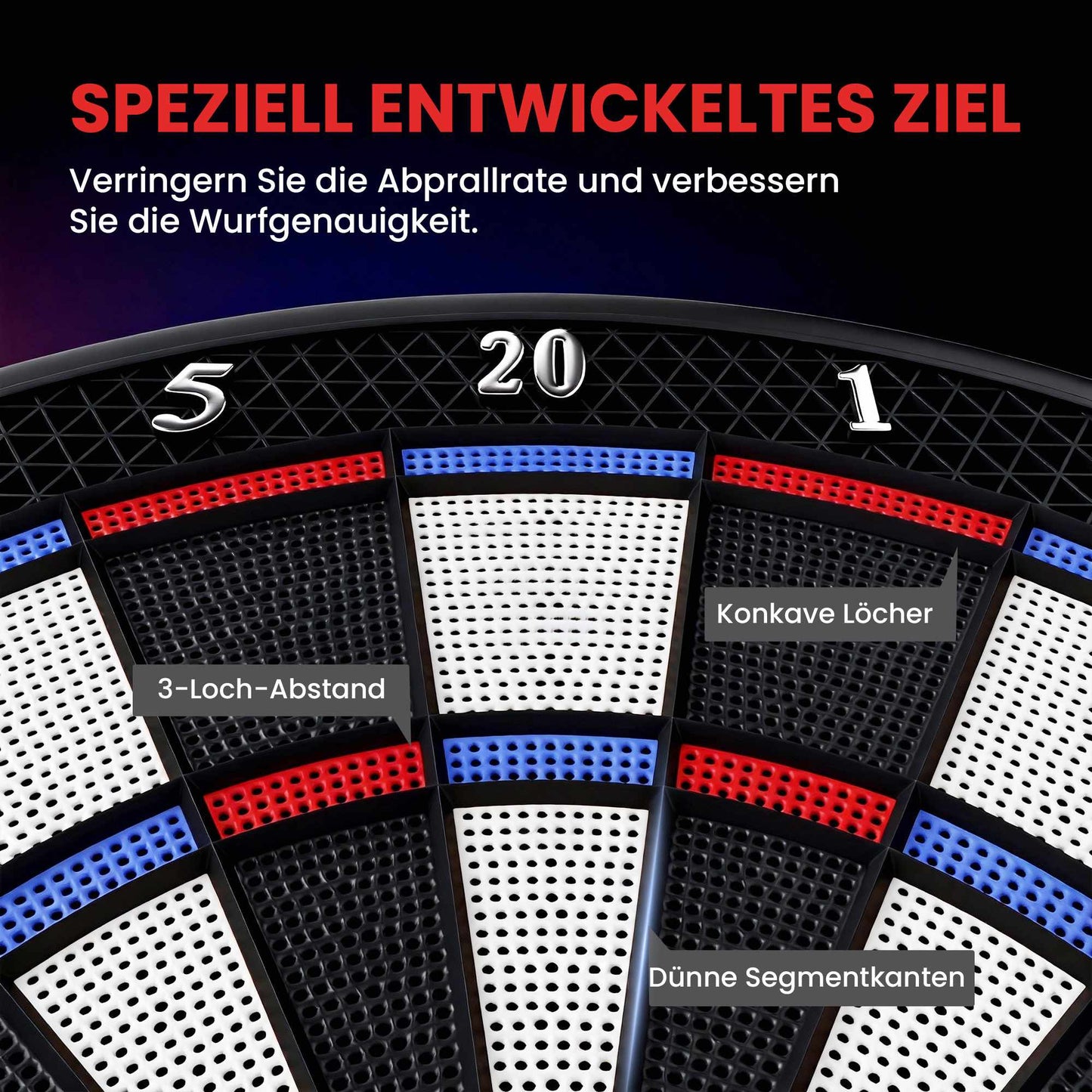 Electronic Dartboard, 1-8 Players, LCD Display, 6 Dart Sets