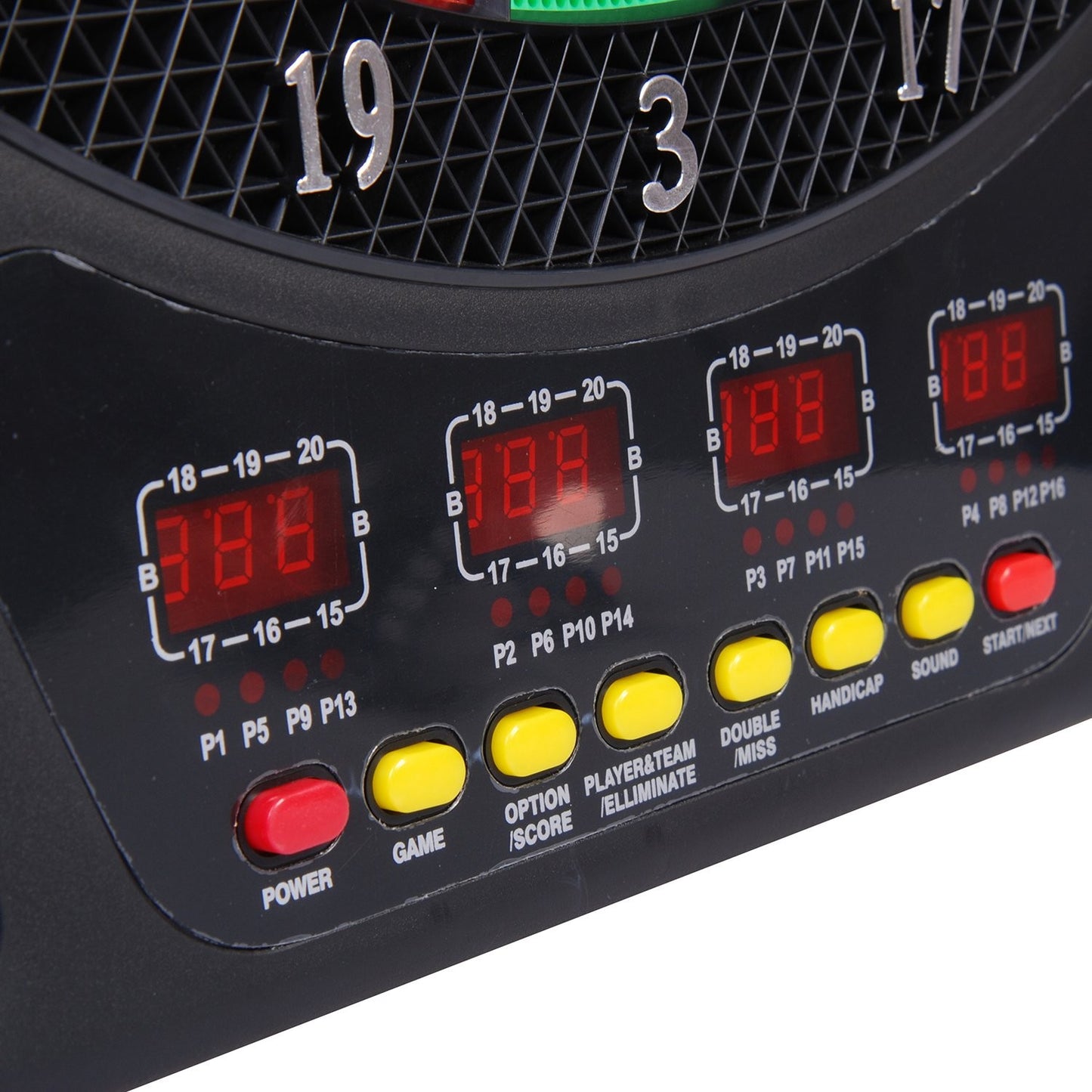 Electronic dart board, 27 games, 16 players, 6 darts