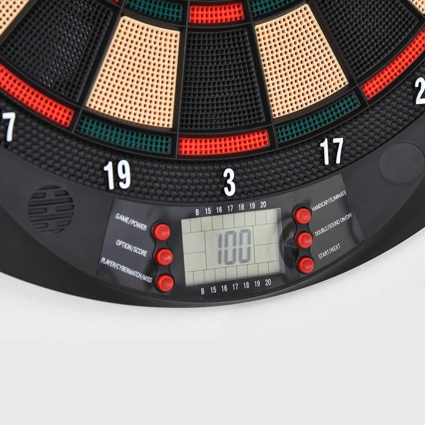 Electronic dart board, 6 darts, 26 games, multi-colored