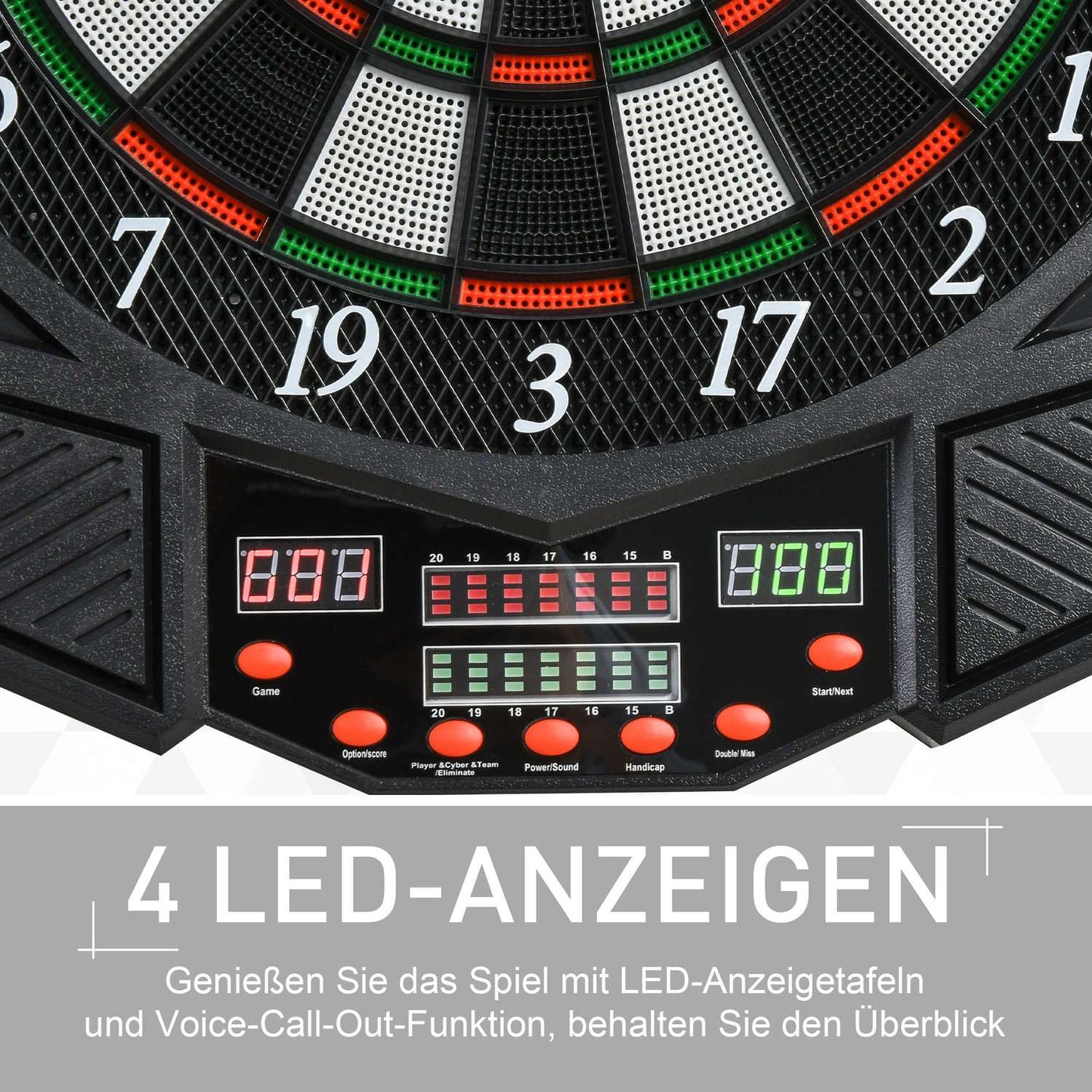 Electronic dart cabinet, 216 games, 12 darts, ABS-PP