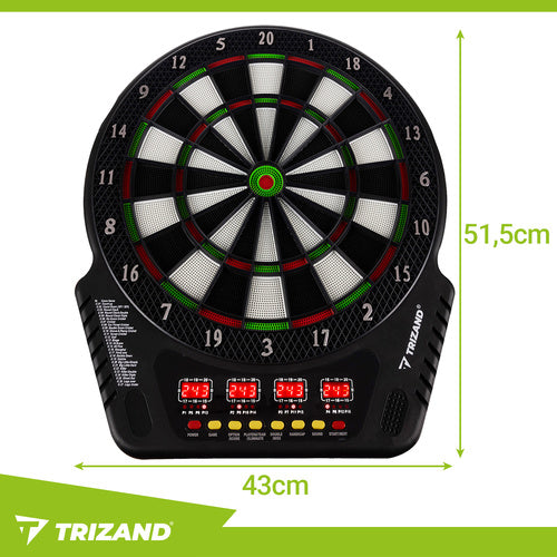 Electronic Dartboard Set, 4 LED Displays, 6 Darts