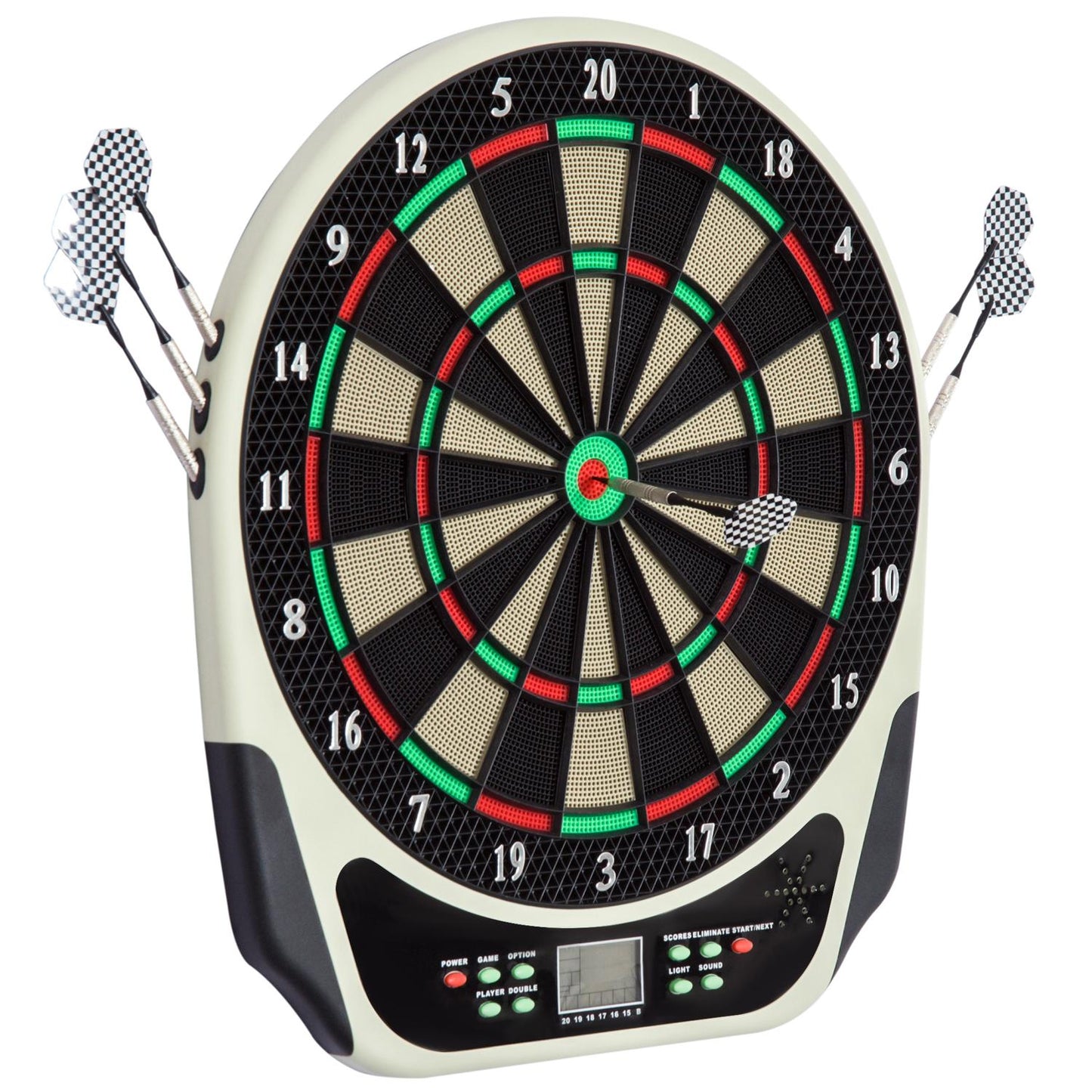 Electronic dart board with LCD screen - 18 games, 6 darts