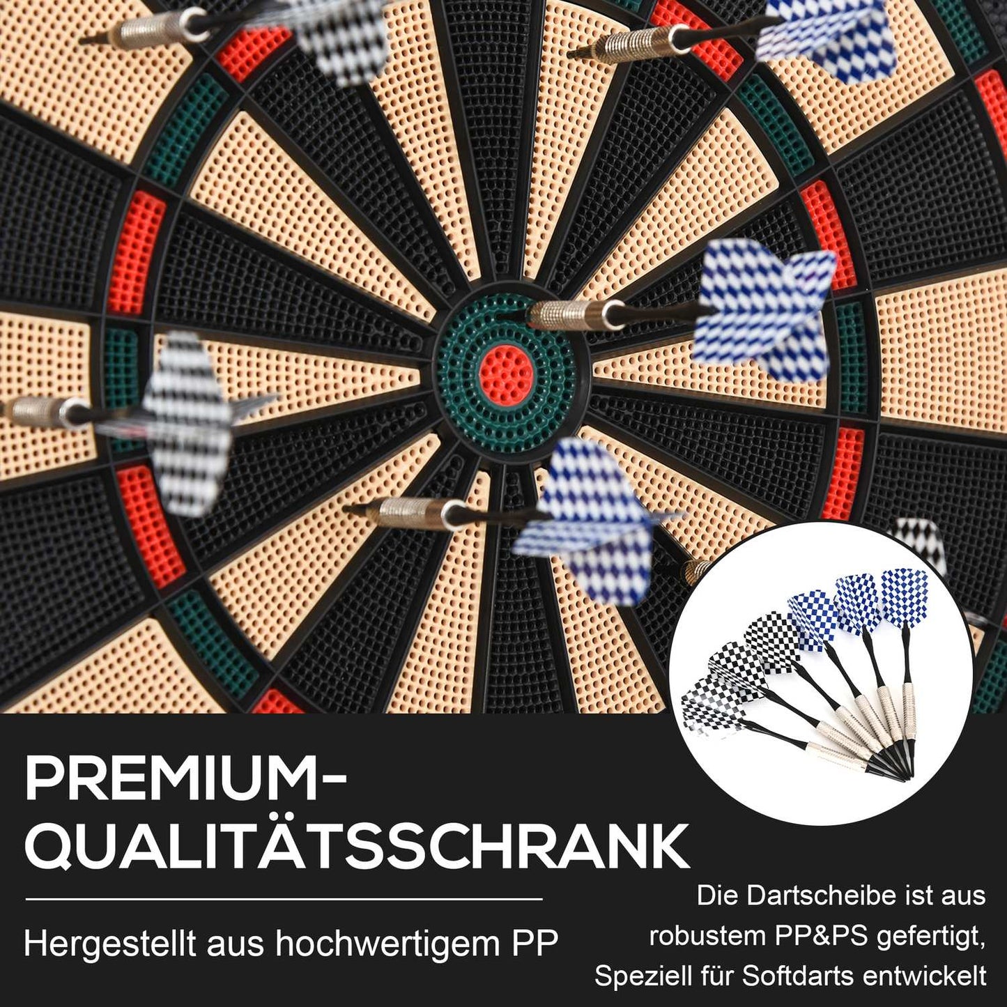 Electronic dart board with LCD screen - 18 games, 6 darts