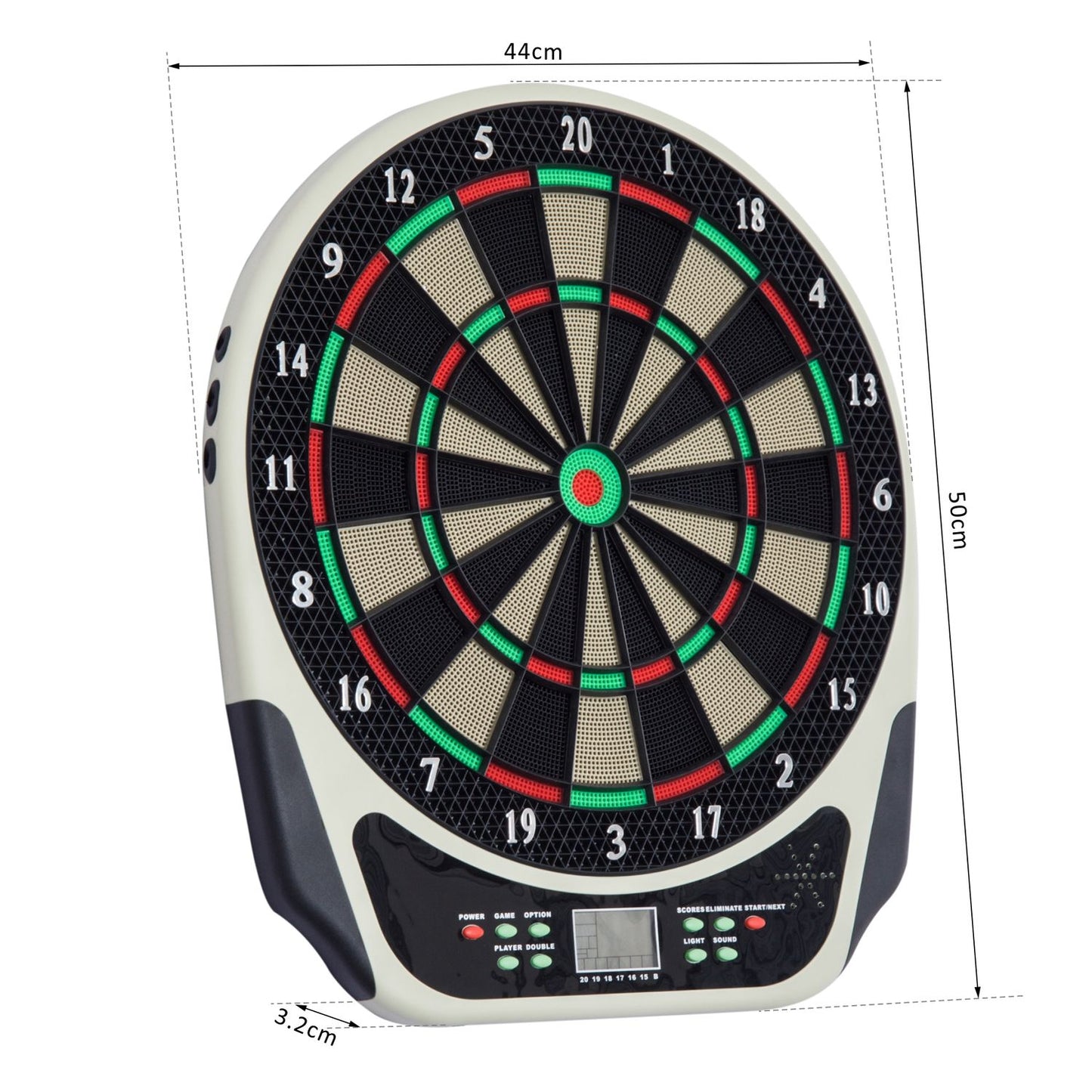 Electronic dart board with LCD screen - 18 games, 6 darts