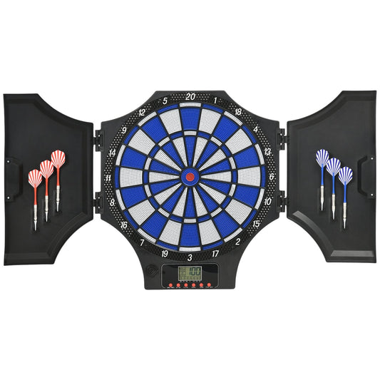 Electronic dart board with 12 darts, LCD screen, 8 players