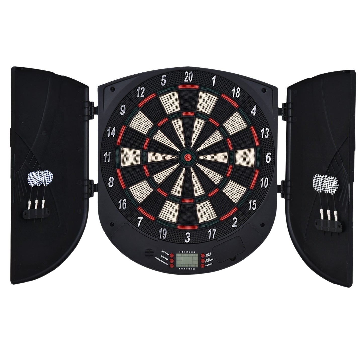 Electronic dart board with door, automatic scoring, 26 games