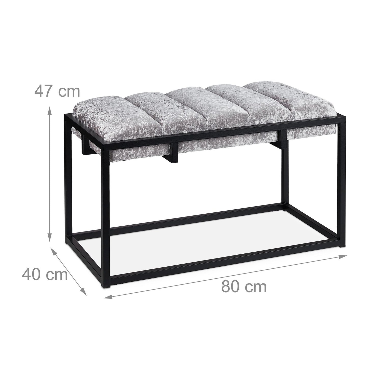 Elegant bench with velvet upholstery