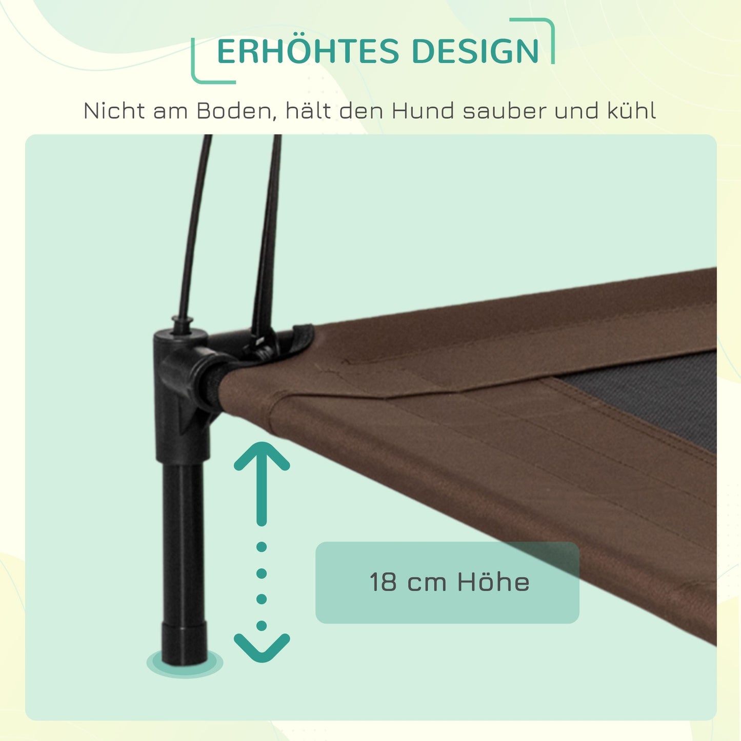 Outdoor elevated dog bed, ventilating canopy, 92x76x90 Cm