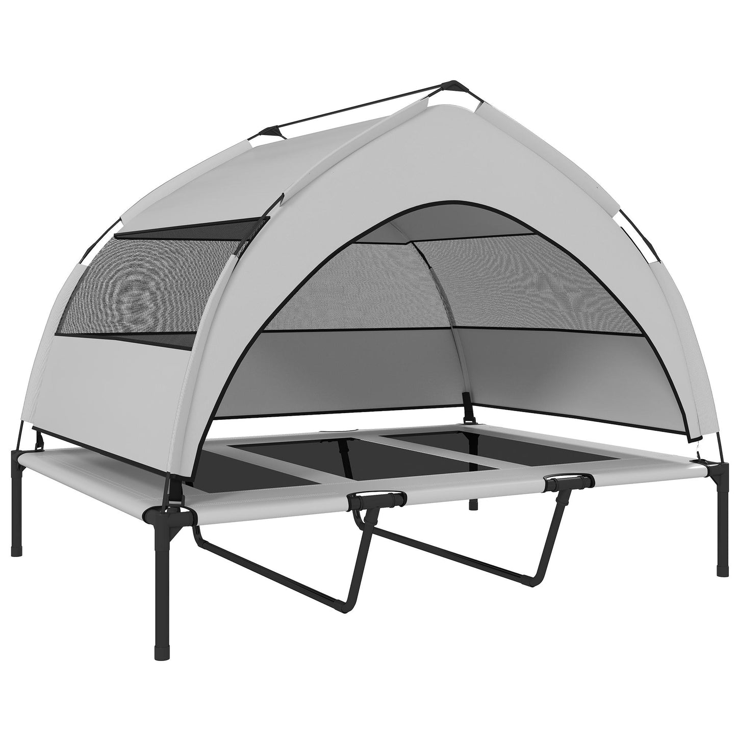 Elevated Dog Bed with Canopy, Breathable Mesh, Portable