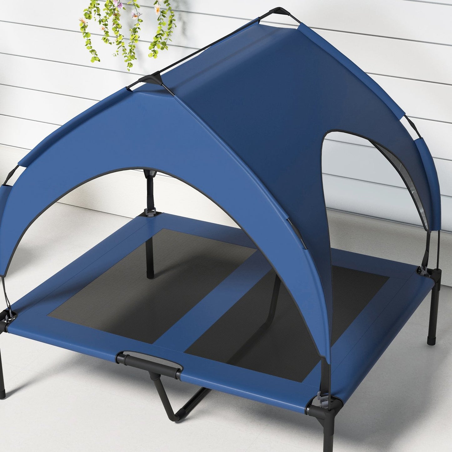 Elevated Canopy Dog Bed - Ventilated Outdoor Bed, Large