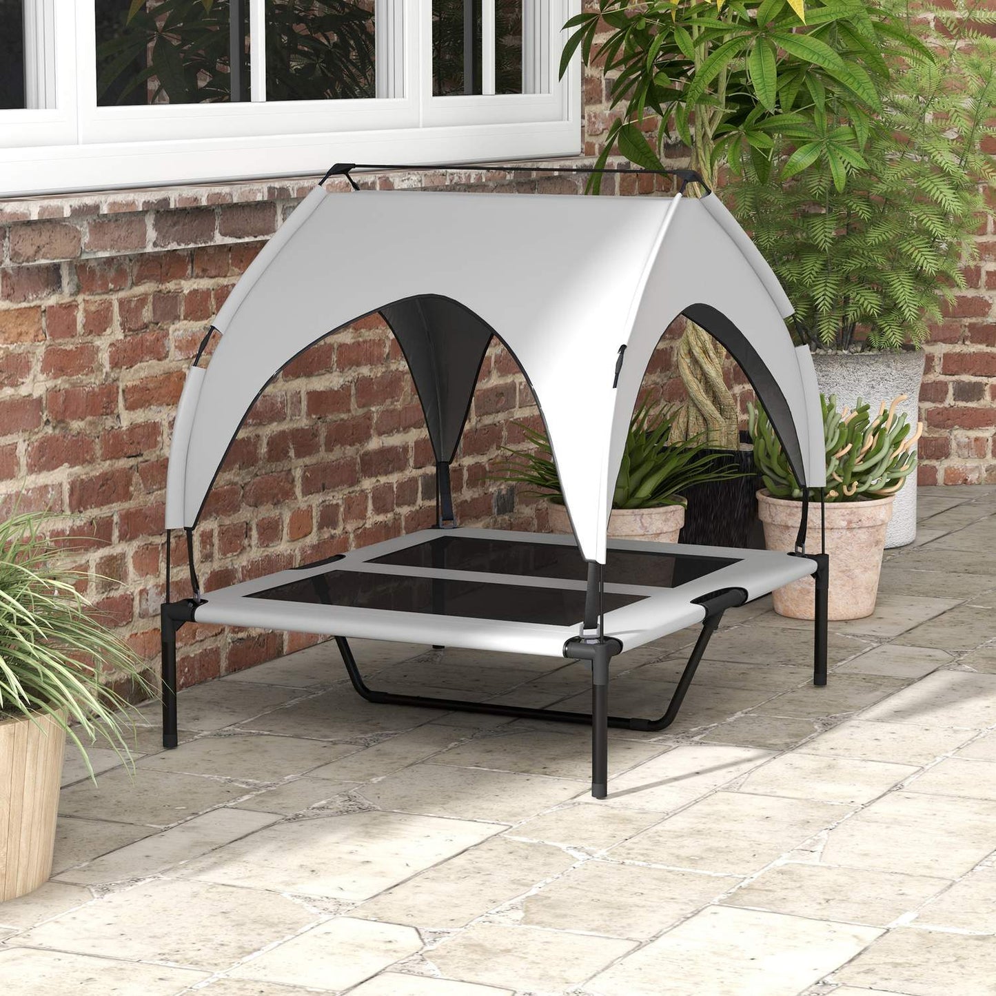 Outdoor Elevated Dog Bed with Breathable Canopy, Large