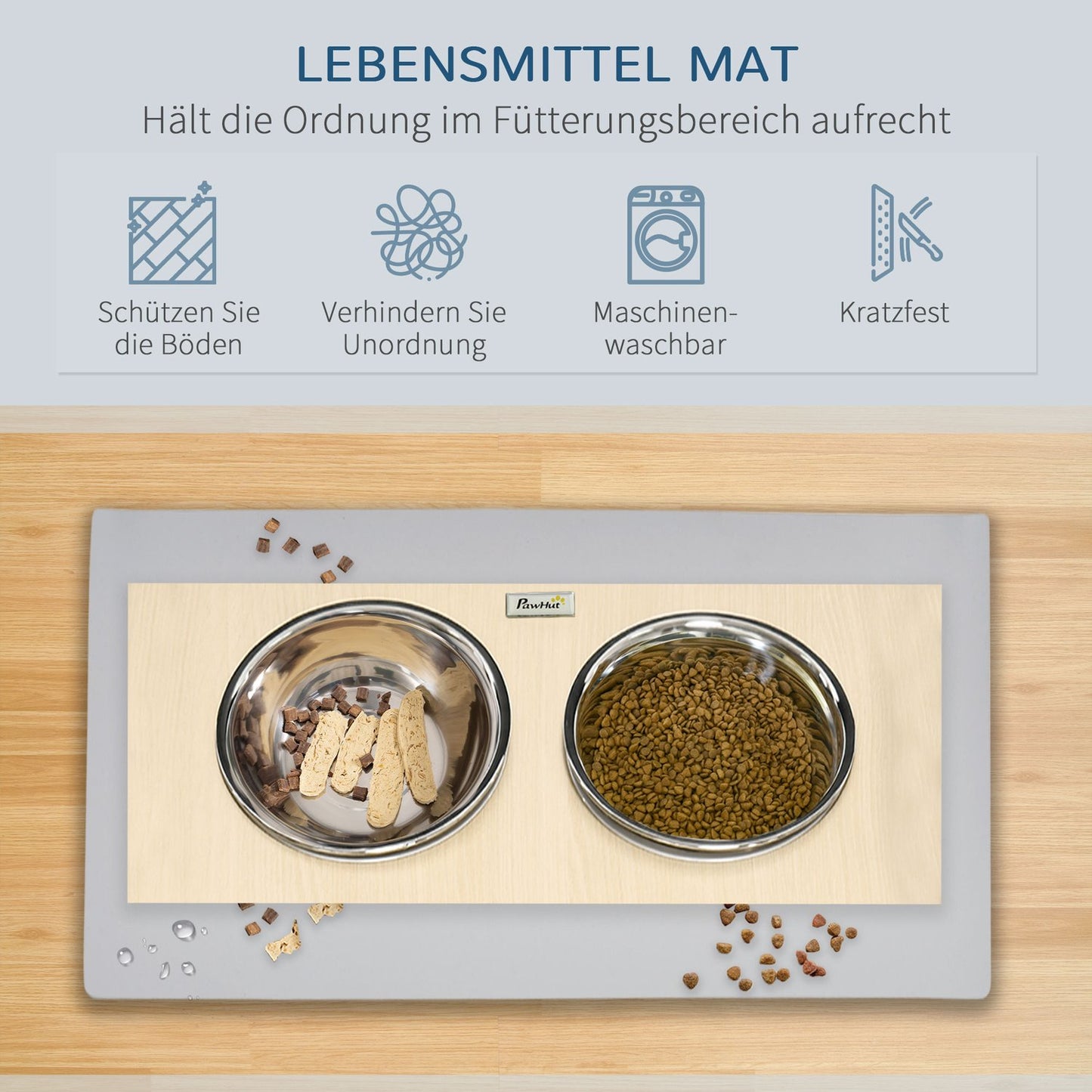 Adjustable elevated dog bowl with stainless steel stand