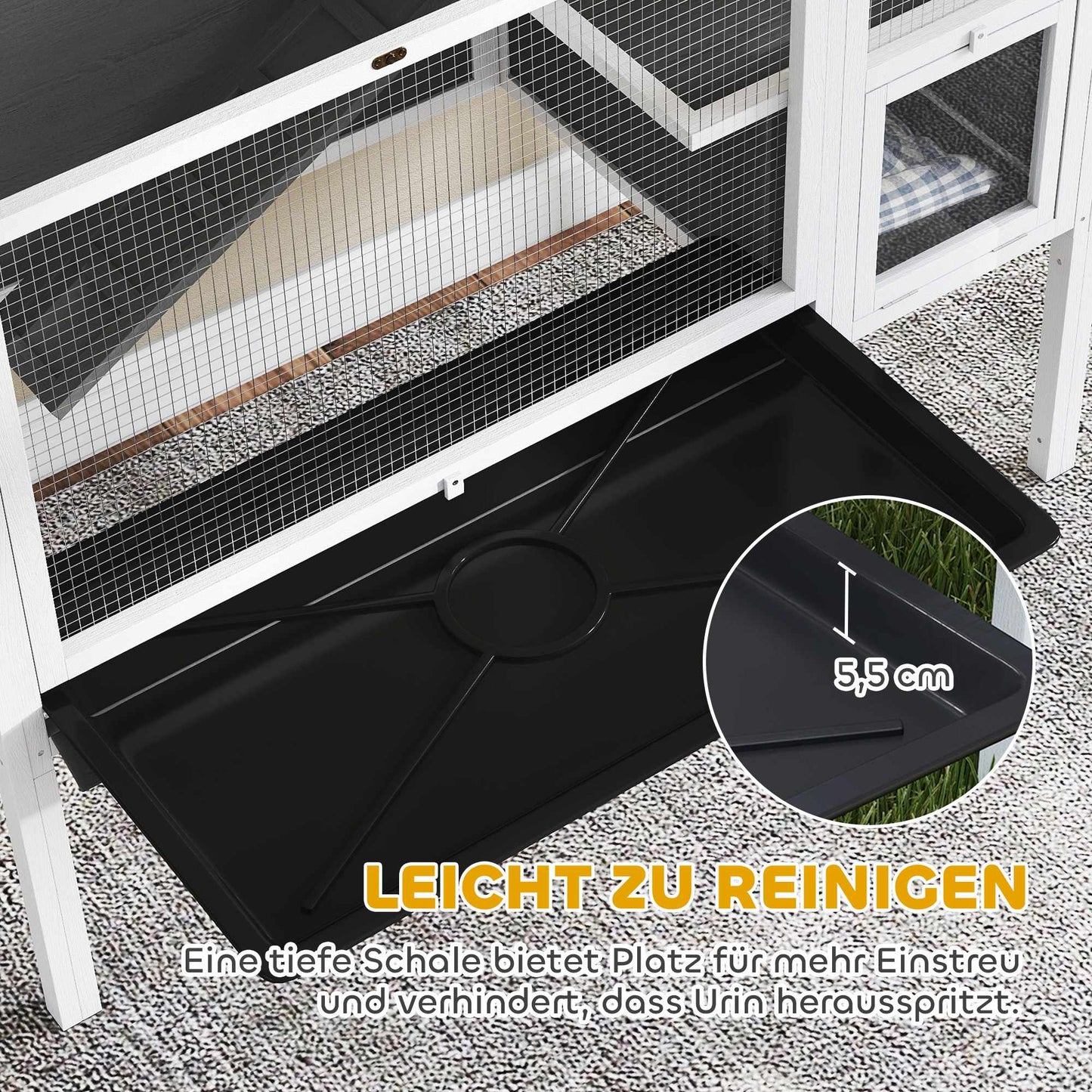 Elevated Small Pet Hutch for Rabbits & Hamsters, Wood & Metal