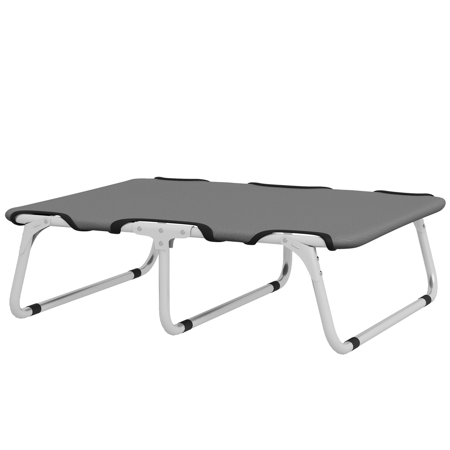 Outdoor raised dog bed, gray Oxford, for small dogs