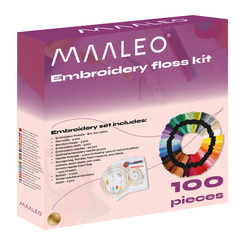 Embroidery Floss Kit, 100 Colors, Polyester Threads