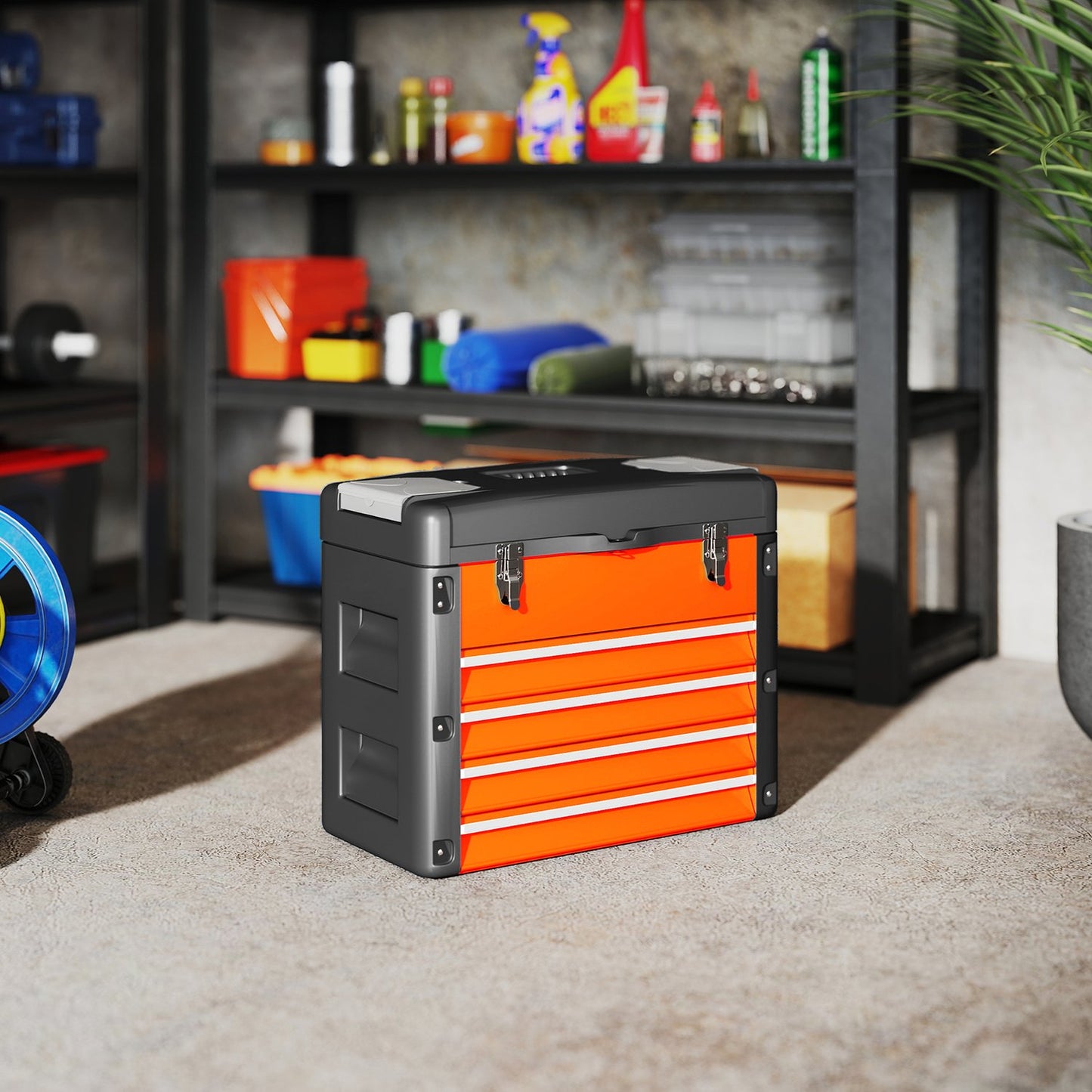 Tool Chest with 4 Drawers, Steel, 49.7 x 25.3 x 40.7 cm